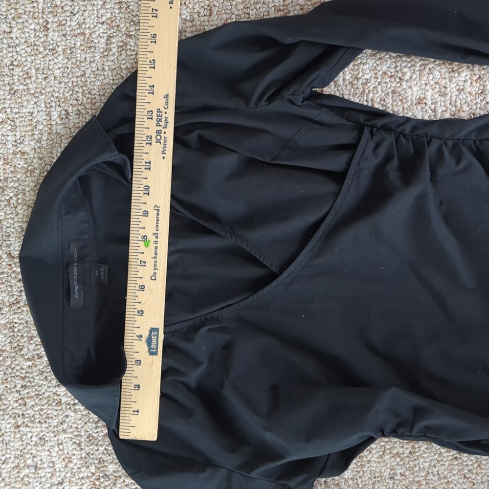 Express Design Studio Stretch Surplus Blouse, Bla… - image 5